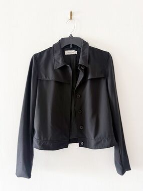 Calvin Klein COLLECTION Wool Made in Italy Black Crop Blazer Jacket Size 4